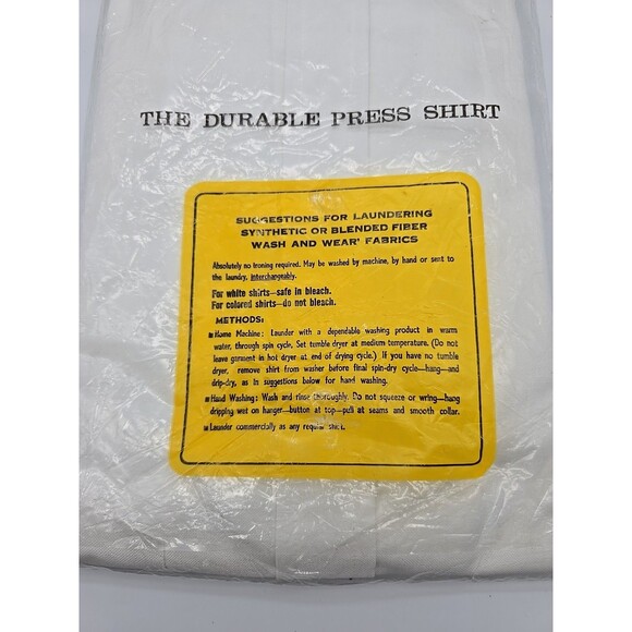 New Vintage Wickfield Permanent Press Tapered White Men's Dress Shirt 16.5 34 - Picture 5 of 5